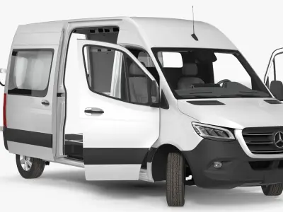 2019 Mercedes Sprinter Van Rigged 3D model
