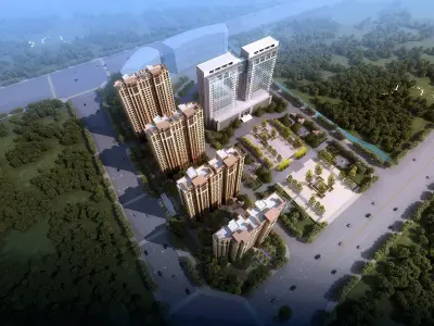 3Dmax fashion city commercial square building 71 3D model