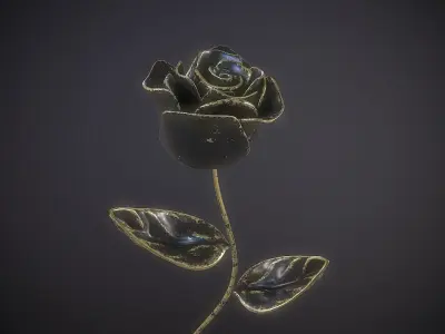 Antique Black Rose 3D model