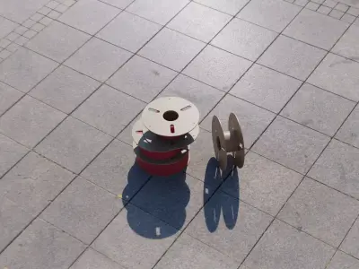 3D Printer Filament Spools Cardboard Low-poly 3D model