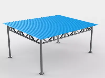  steel frame carport 3D model