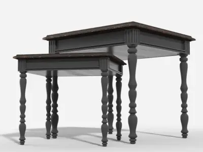 Antique small Wood Table 3D model