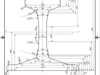 British Standard-EN13674  60E2 rail 3D model