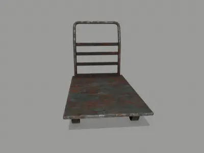 Trolley metal hand cart Low-poly 3D model