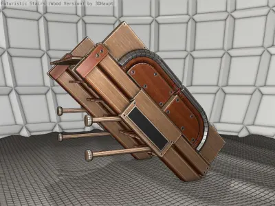 Wood Stairs Construction Element 21  Low-poly 3D model