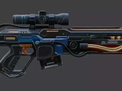 Futuristic Sci-Fi Gun 3D Model 3D model