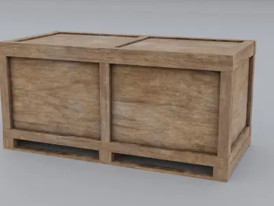 Wooden Box Long Free low-poly 3D model