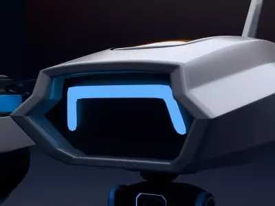Cyberpunk Drone - Futuristic UAV Sci-Fi 3D Model Low-poly 3D model