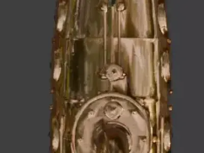 Steampunk Reconnaissance Submarine 3D Model Low-poly 3D model