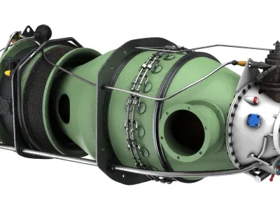 Turboprop Aircraft Engine Pratt and Whitney Canada PT6 3D model