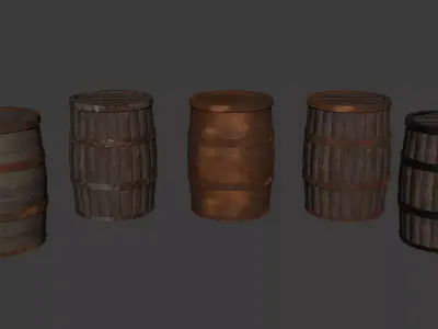 Barrel Low-poly 3D model purchase