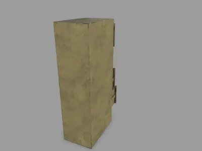 Cabinet wooden box Low-poly 3D model