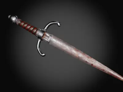 Dagger two swords Low-poly 3D model