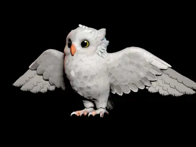 Realistic Owl Low-poly 3D model