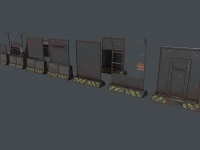 Concrete RoadBlock Barrier Barricade 3D Model Pack purchase