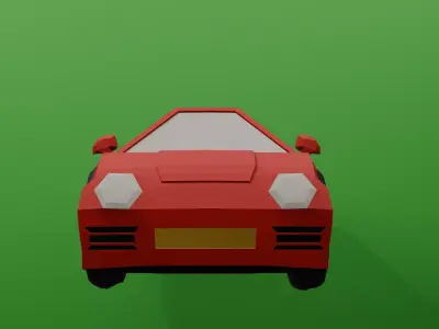 red car Low-poly 3D model get