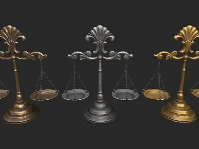 Balance Scales Low-poly 3D model