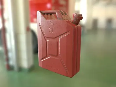 Red Jerry Can Low-poly 3D model