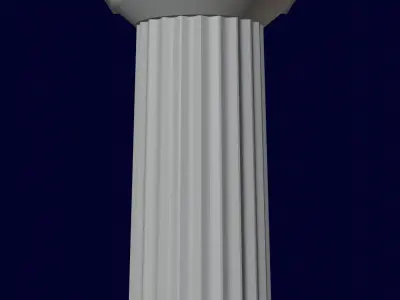 Ancient Column Internally Rounded  Low-poly 3D model