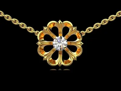 Pandant flower Free low-poly 3D model