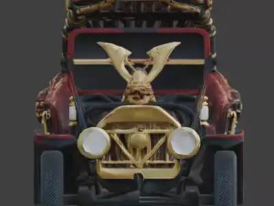 Japanese Samurai Brass Era Car 3D Model Low-poly 3D model