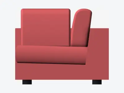 Seat - Sofa - Simplicity - Comfort - Corner Low-poly 3D model