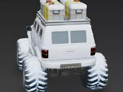 Heavy-Duty Arctic Expedition SUV 3D Model Low-poly 3D model