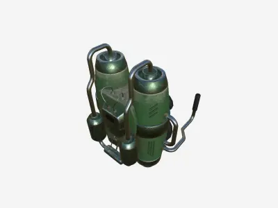 Jetpack A10 Green - SciFi Character Design Low-poly 3D model