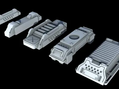 Sci-Fi KitBash and Props Pack Part four 3D model