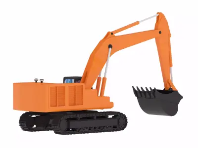 Excavator Mining ZX870 Low-poly 3D model