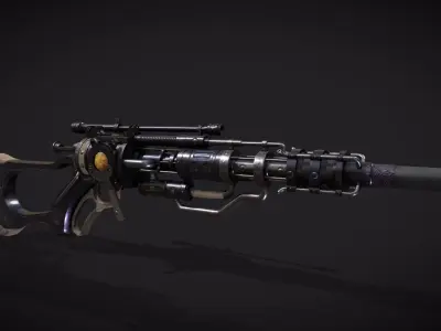 Rifle VerG Low-poly 3D model