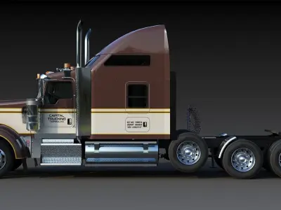 Kenworth W900 Sleeper Low-poly 3D model