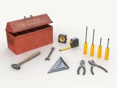Garage Hand Tools Low-poly 3D model