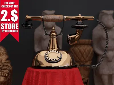 Best realistic antique telephone model 3D model