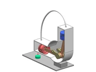 Alpha Stirling Engine Free 3D model