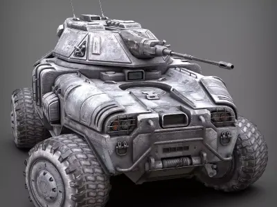 Sci Fi APC low poly snow Low-poly 3D model