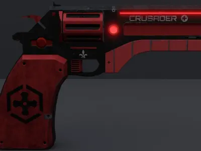 CRUSADER Revoler Weapon Low-poly 3D model