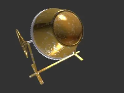 concrete mixer machine old  Low-poly 3D model