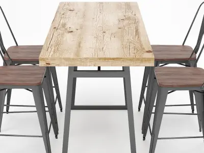 Bar Table and Stool Sets 05 3D model