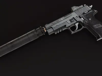 Rugged Suppressors Obsidian 9mm Handgun Suppressor Low-poly 3D model