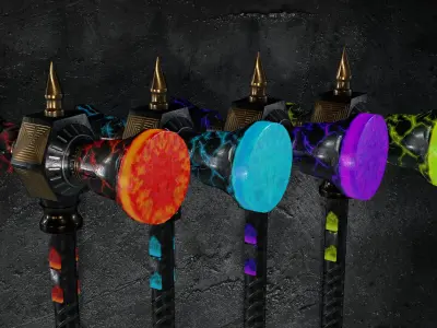 The Hammer of Hephaestus Low-poly 3D model
