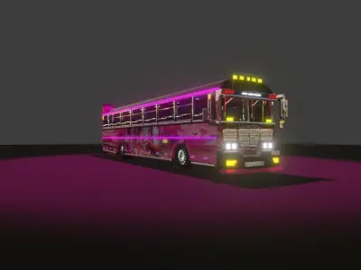 Lanka Ashok Leyland Bus - Viking  Low-poly 3D model