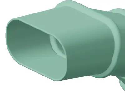 Plastic HVAC Oval Elbow Air Duct Toy 3D model