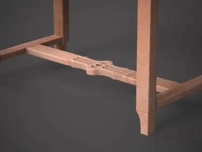 Antique table Low-poly 3D model