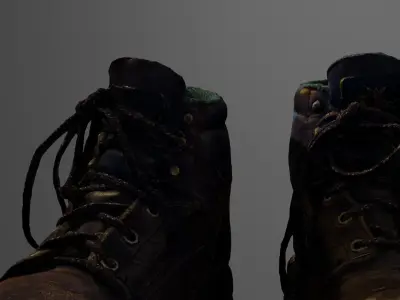 Old Boots Low-poly 3D model