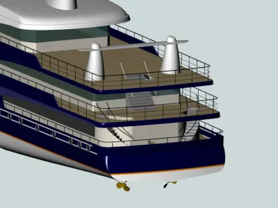 Passenger trip ship 3D model 3D model