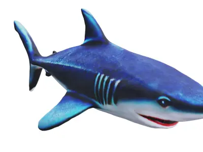 Low-polygon shark model Low-poly 3D model