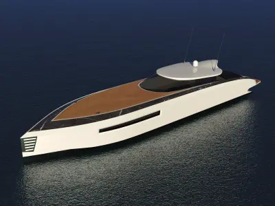 Open Deck Motor Yacht Design 24m 3D model