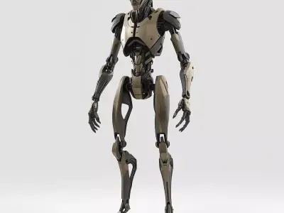 Aesthetic Gritty Bio-Robot 3D Model Low-poly 3D model