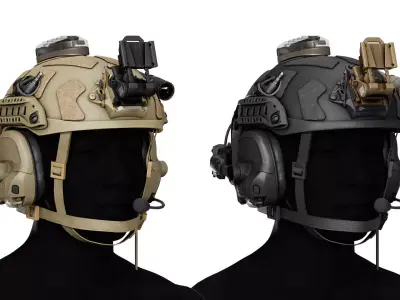 OPSCORE FAST SFHC BALLISTIC HELMET BUNDLE Low-poly 3D model